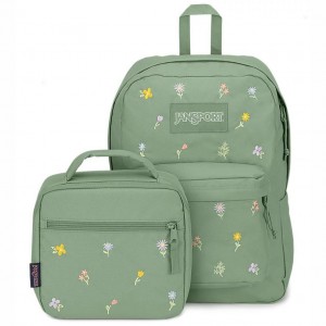 Batohy Školní batohy JanSport EMBROIDERED BLOSSOM BUNDLE Zelene | CZCIF50522