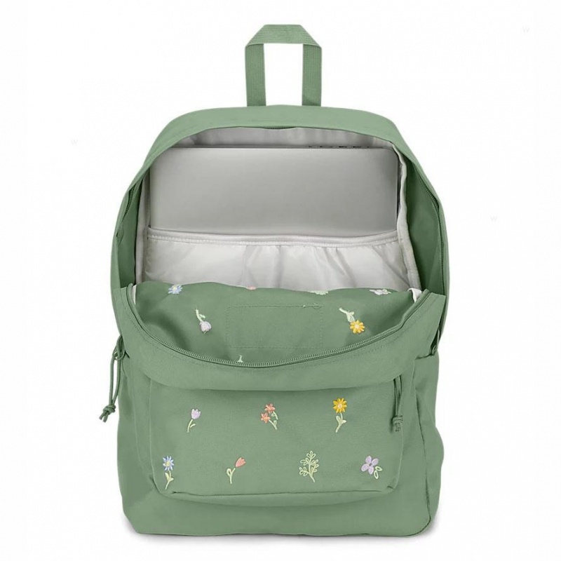 Batohy Batoh Na Notebook JanSport EMBROIDERED BLOSSOM BUNDLE Zelene | CZXMI52948