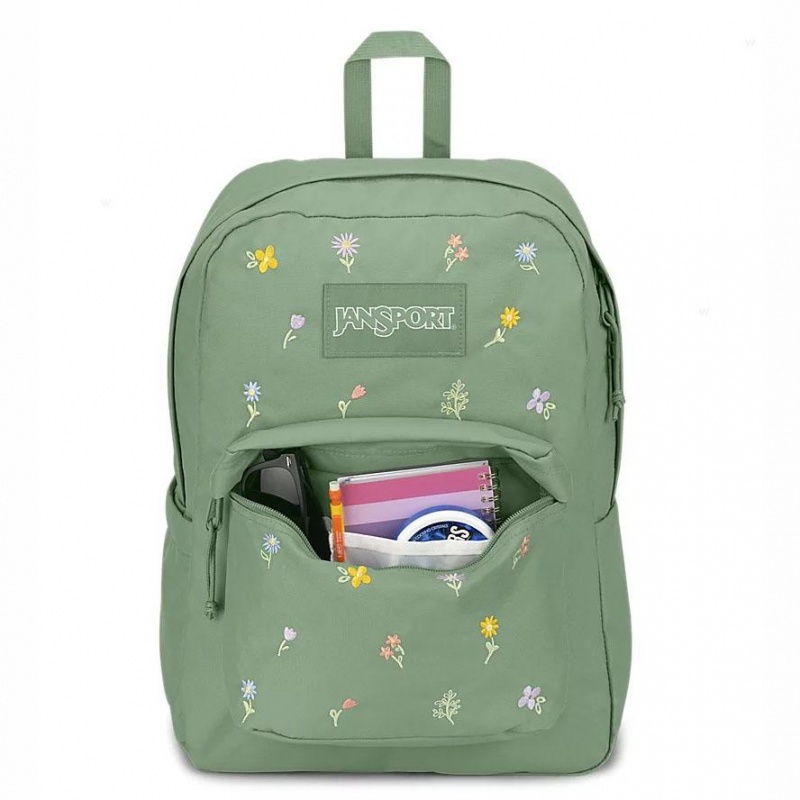 Batohy Batoh Na Notebook JanSport EMBROIDERED BLOSSOM BUNDLE Zelene | CZXMI52948